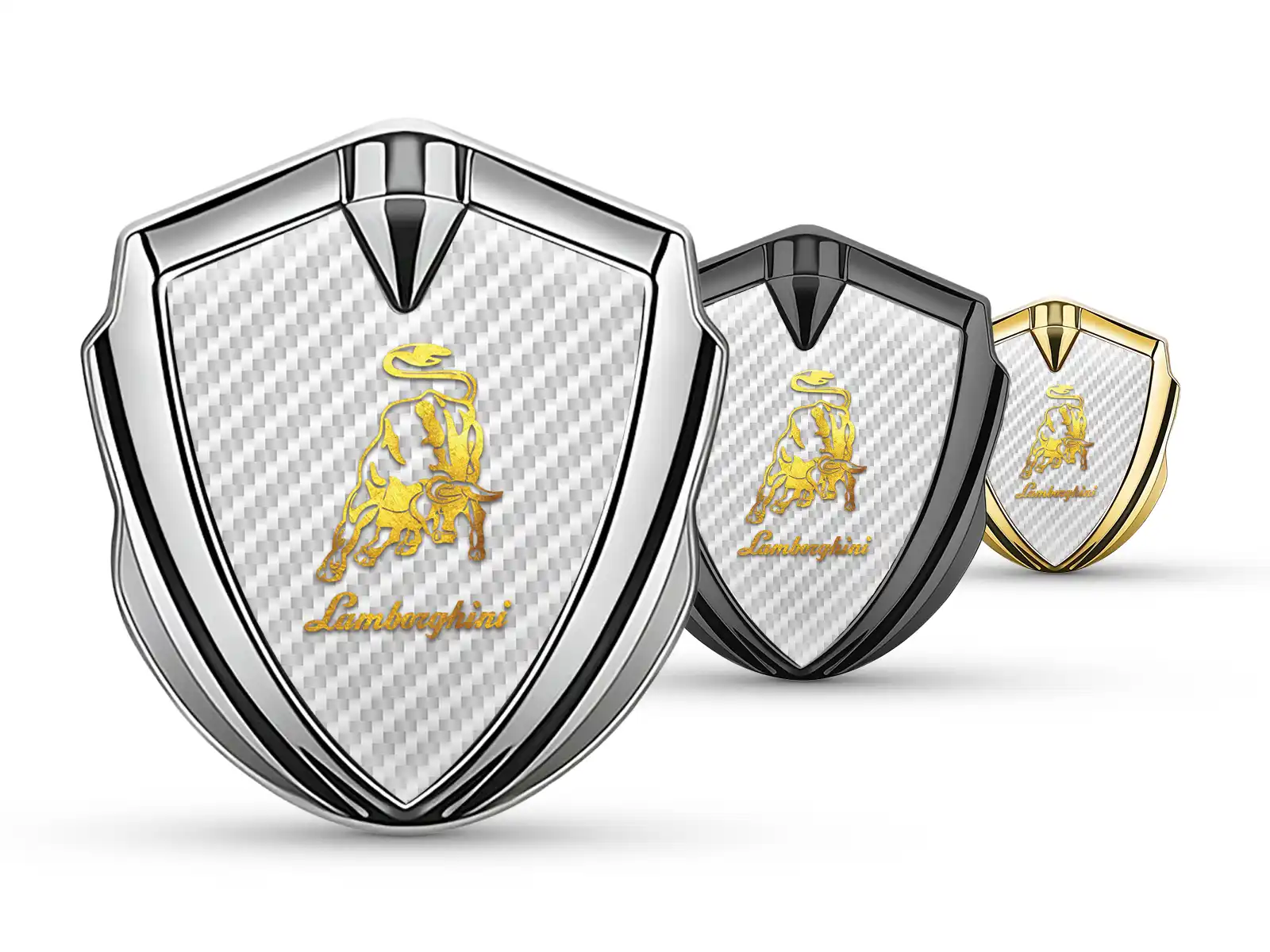 Lamborghini Metal Abovedado Emblema Maestra Estilo Inox Base